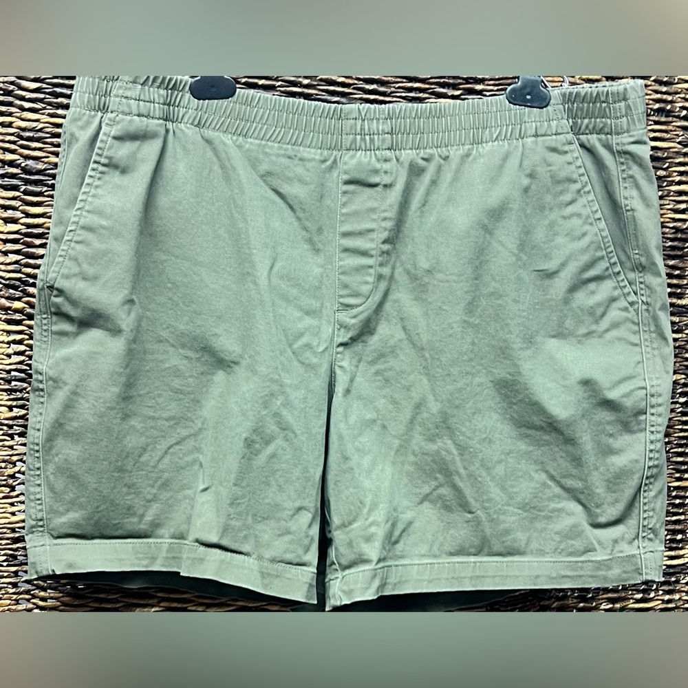 Lands' End Olive Green Womens Flat Front Shorts- Size:18P